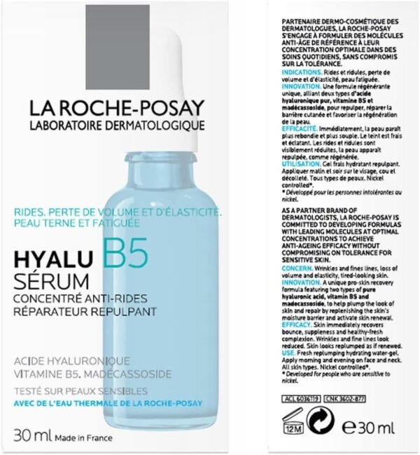 La Roche-Posay Hyalu B5 Pure Hyaluronic Acid Serum for Face, with Vitamin B5. Anti-Aging Serum Concentrate for Fine Lines. Hydrating, Repairing, Replumping. Suitable for Sensitive Skin - Image 3