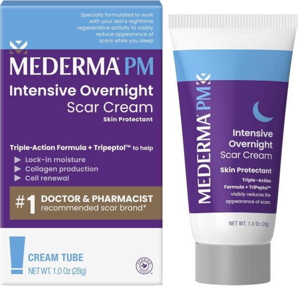 Mederma PM Overnight Scar With Skin Activity At Night Clinically Shown To Make Smaller And Less Visible Purple, 28g